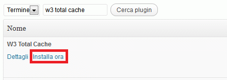 W3 Total Cache: installa