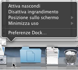 Personalizzazione della dock