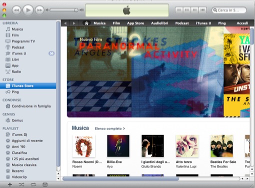 Interfaccia iTunes