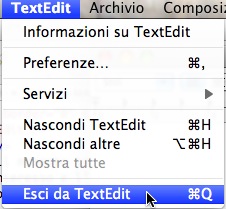 Chiusura TextEdit