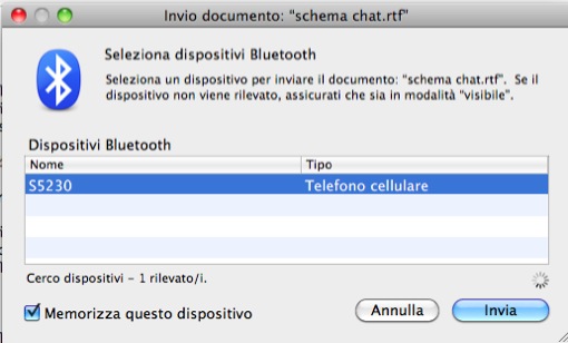 Invia file bluetooth