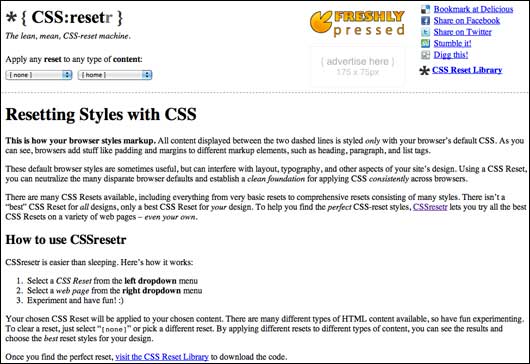 CSS:Resetr