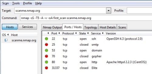 Zenmap: la nuova interfaccia grafica di Nmap