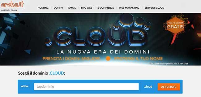 Registra il tuo dominio .cloud