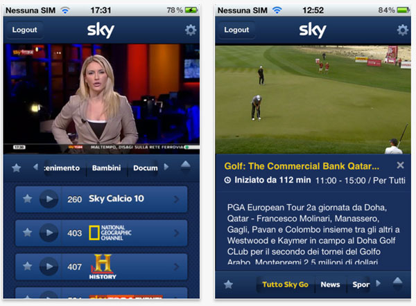 Sky Go per iPhone