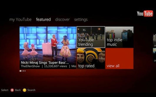 YouTube su Xbox Live