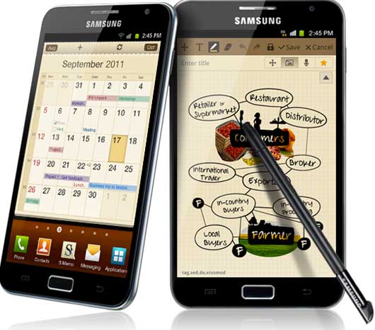 Galaxy Note con penna ottica S-Pen Stylus