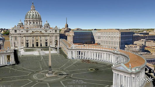 Roma in £3 su Google maps e Google Earth