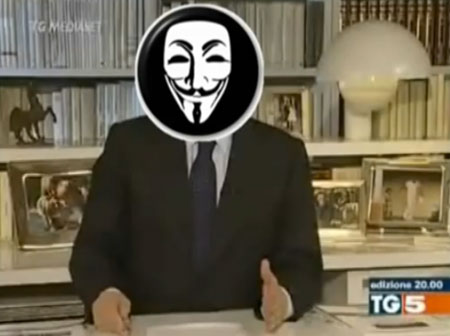 Anonymous lancia un messaggio al governo italiano