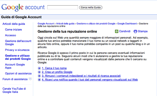 Google lancia Me on the Web