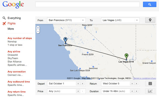 Google Flight Search