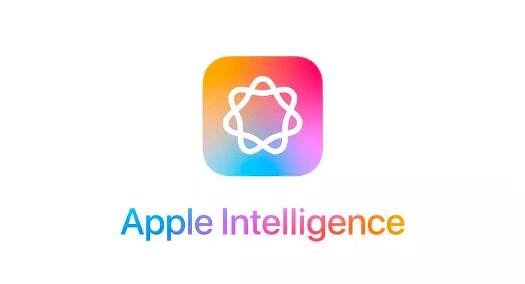 Logo colorato di Apple Intelligence, che debutterà in Italia entro aprile 2025, caratterizzato da un'icona di rete stilizzata su uno sfondo sfumato.