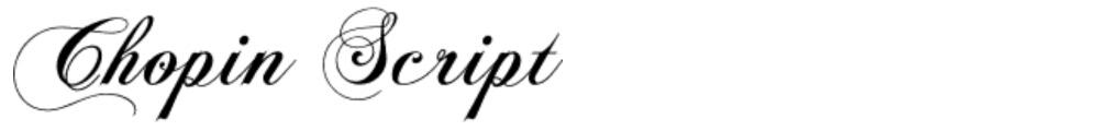 Un elegante campione di font corsivo con la scritta "Chopin Script" impreziosisce lo sfondo bianco, ricordando Font Eleganti. Perfetto per chi cerca di scegliere le opzioni di font con facilità o scaricare gratis per progetti personali.