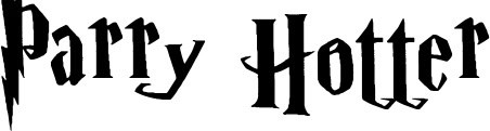 Il testo "Parry Hotter" cattura lo stile stravagante di un'amata serie di libri. Utilizza l'incantevole font ispirato a Harry Potter per migliorare la tua creazione e sentiti libero di scaricalo gratis per un divertimento magico!